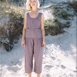 Linenfox Hai Linen Jumpsuit in Dusty Lavender